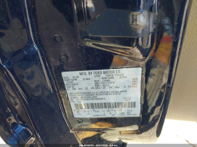Продажа на аукционе авто 2008 Ford F-150 Fx4/lariat/xl/xlt, vin: 1FTPX14V78FB85811, номер лота: 45154791