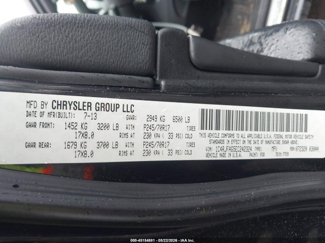 Продаж на аукціоні авто 2014 Jeep Grand Cherokee Laredo, vin: 1C4RJFAG5EC242324, номер лоту: 45154881