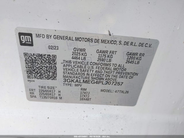 Продажа на аукционе авто 2023 Gmc Terrain Fwd Sle, vin: 3GKALMEG4PL207257, номер лота: 45154901