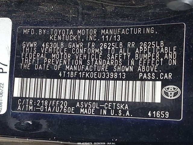 Aukcja sprzedaży 2014 Toyota Camry Se, vin: 4T1BF1FK0EU339813, numer aukcji: 45154979