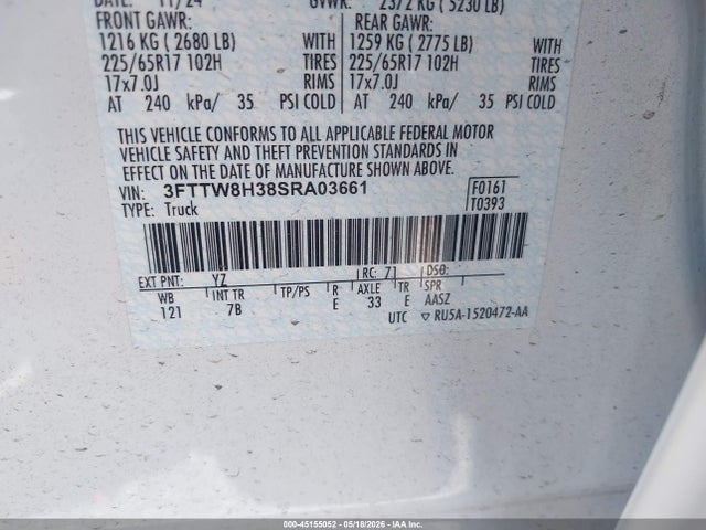 Ford Maverick Xlt 2025 3FTTW8H38SRA03661 Image 9