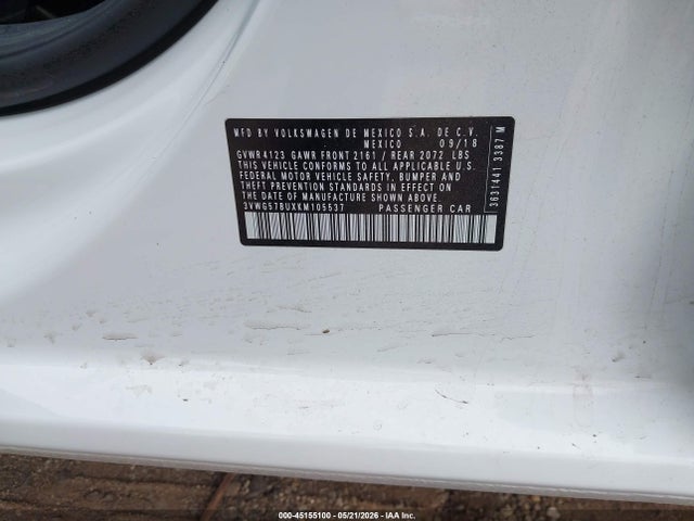3VWG57BUXKM105537 Volkswagen Jetta 1.4t Sel Premium