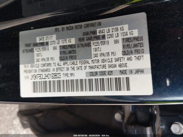 JM3KFBDL2H0193603 Mazda Cx-5 Grand Touring