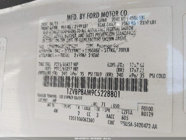 Aukcja sprzedaży 2012 Ford Mustang V6 Premium, vin: 1ZVBP8AM9C5228801, numer aukcji: 45155172