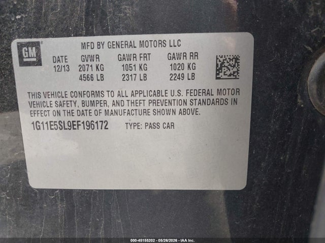 Chevrolet MALIBU 2LT 2014 1G11E5SL9EF196172 Image 9