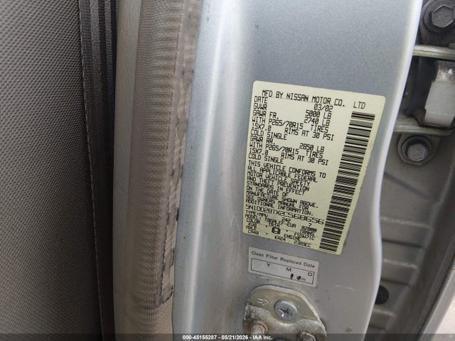 45155287 :رقم المزاد ، 5N1DD28TX2C568656 vin ، 2002 Nissan Xterra Xe مزاد بيع