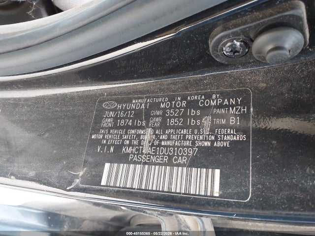 Aukcja sprzedaży 2013 Hyundai Accent Gls, vin: KMHCT4AE1DU310397, numer aukcji: 45155365