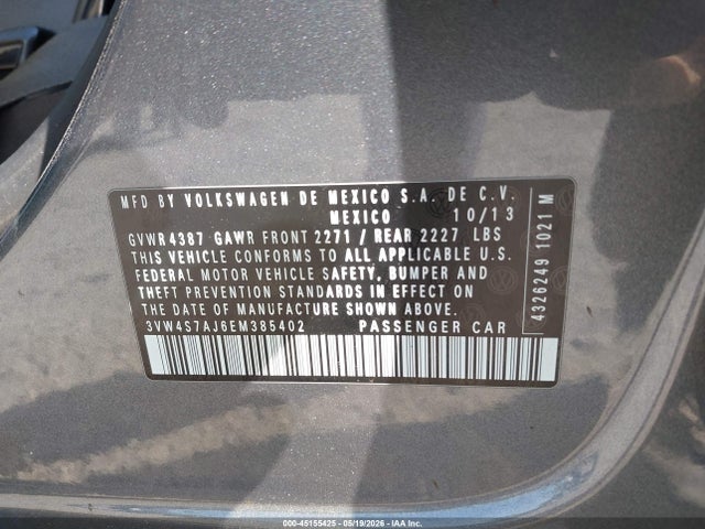 Продажа на аукционе авто 2014 Volkswagen Jetta Gli Autobahn, vin: 3VW4S7AJ6EM385402, номер лота: 45155425