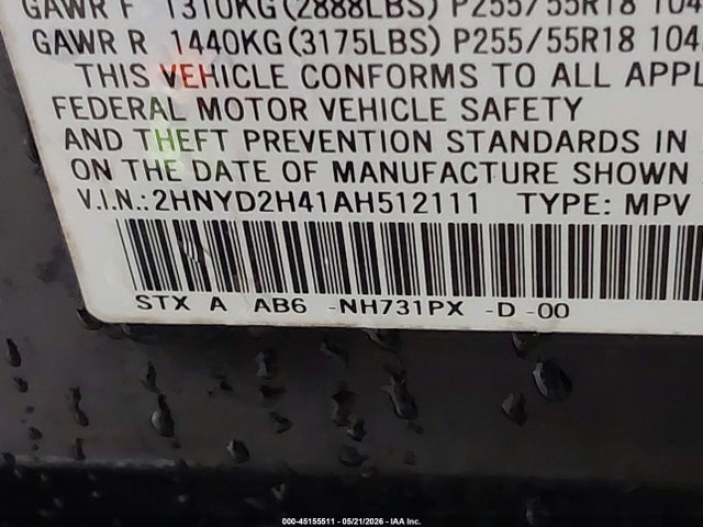 2010 Acura Mdx Technology მანქანა იყიდება აუქციონზე, vin: 2HNYD2H41AH512111, აუქციონის ნომერი: 45155511