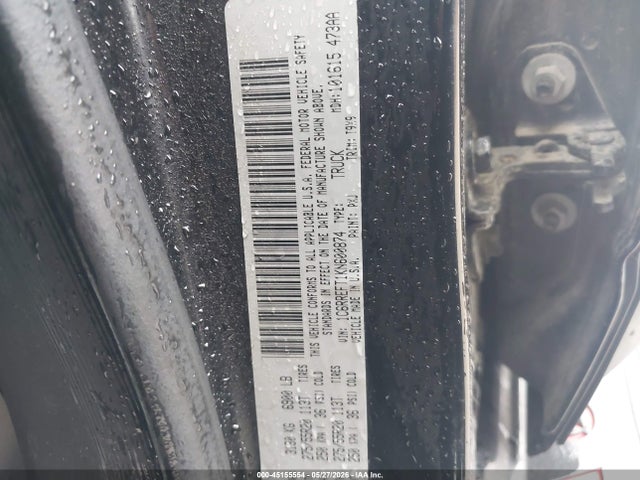 45155554 :رقم المزاد ، 1C6RREFT1KN600874 vin ، 2019 Ram 1500 Big Horn/lone Star  4x2 5'7 Box مزاد بيع