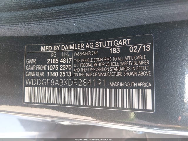 Aukcja sprzedaży 2013 Mercedes-benz C 300 Sport 4matic, vin: WDDGF8ABXDR284191, numer aukcji: 45155613