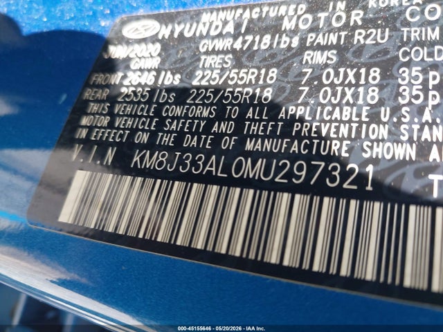 KM8J33AL0MU297321 Hyundai TUCSON SEL