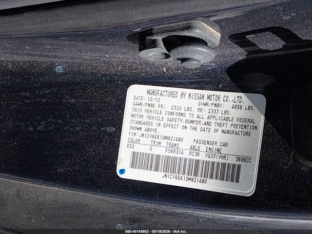 Продаж на аукціоні авто 2013 Infiniti G37 Sport, vin: JN1CV6EK1DM921480, номер лоту: 45155982