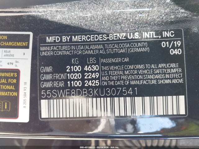 Mercedes-Benz C 300 2019 55SWF8DB3KU307541 Image 9