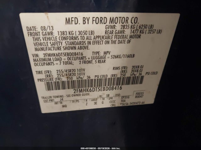 Aukcja sprzedaży 2014 Ford Flex Limited, vin: 2FMHK6DT5EBD08416, numer aukcji: 45156038