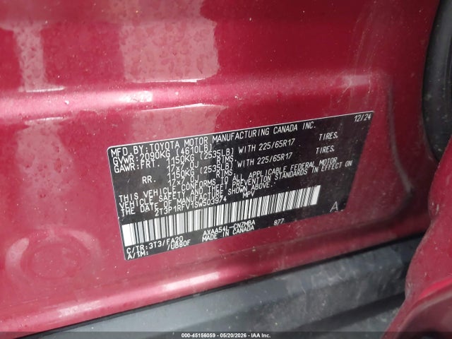 Продажа на аукционе авто 2025 Toyota Rav4 Xle, vin: 2T3P1RFV1SW503974, номер лота: 45156059