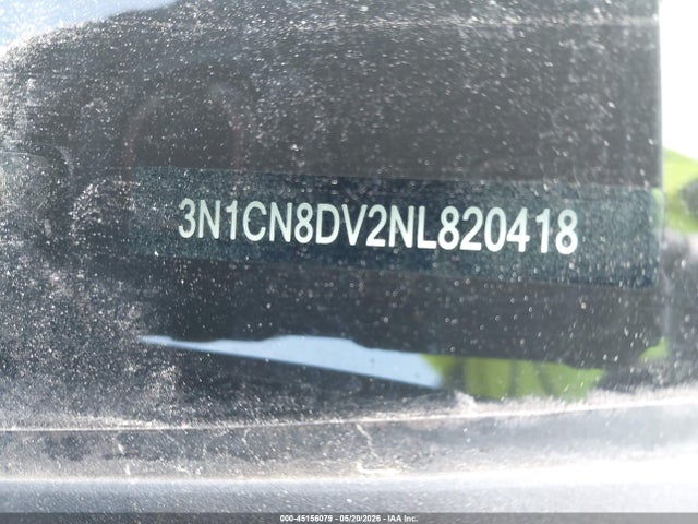 45156079 :رقم المزاد ، 3N1CN8DV2NL820418 vin ، 2022 Nissan Versa 1.6 S Xtronic Cvt مزاد بيع