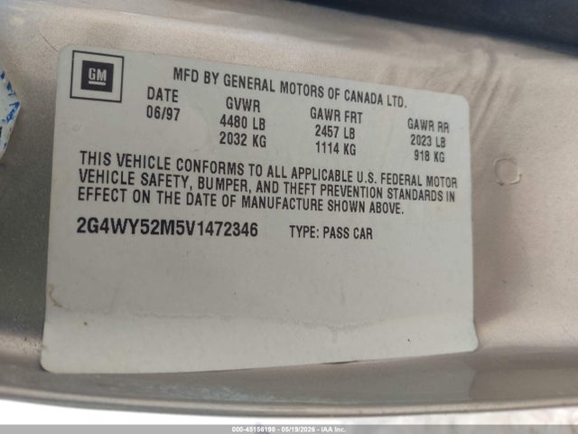 Aukcja sprzedaży 1997 Buick Century Limited, vin: 2G4WY52M5V1472346, numer aukcji: 45156198