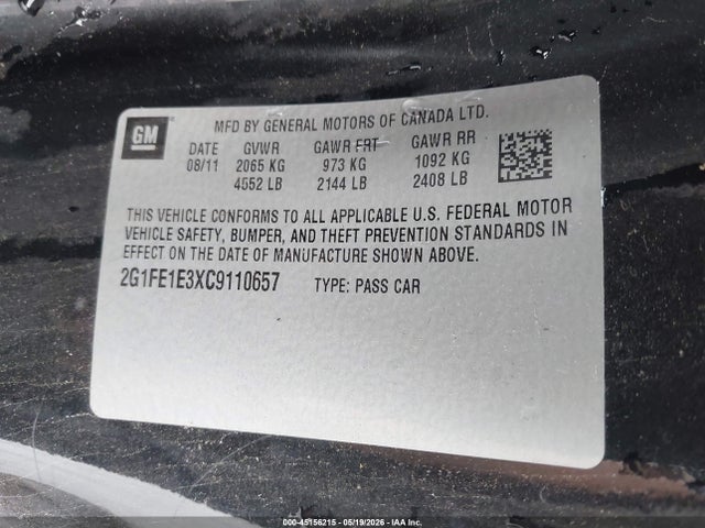 Продаж на аукціоні авто 2012 Chevrolet Camaro 1ls, vin: 2G1FE1E3XC9110657, номер лоту: 45156215