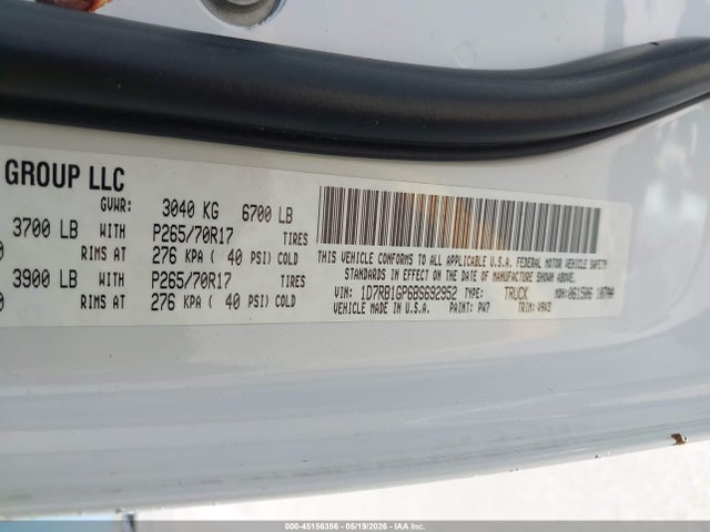 Aukcja sprzedaży 2011 Ram Ram 1500 Slt, vin: 1D7RB1GP6BS692952, numer aukcji: 45156356