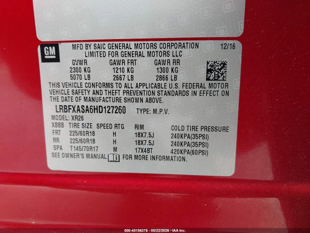 Buick Envision Preferred 2017 LRBFXASA6HD127260 Image 9