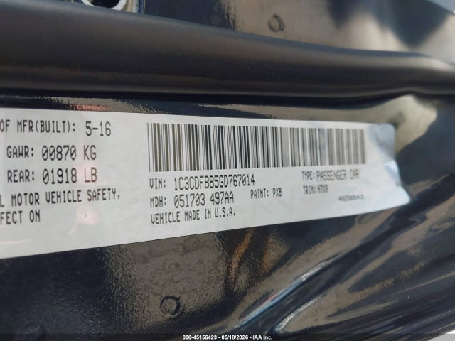 1C3CDFBB5GD767014 Dodge DART SXT