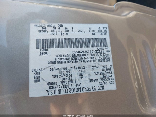 45156426 :رقم المزاد ، 1FTZR45E53PA20653 vin ، 2003 Ford Ranger Edge/xlt مزاد بيع