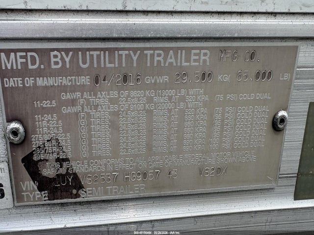 Продажа на аукционе авто 2017 Utility Trailer Mfg Unknown, vin: 1UYVS2537HG905743, номер лота: 45156464