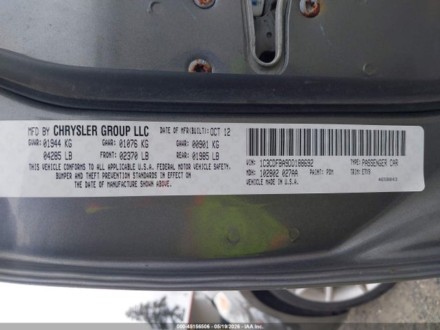 2013 Dodge Dart Sxt მანქანა იყიდება აუქციონზე, vin: 1C3CDFBA9DD188692, აუქციონის ნომერი: 45156506