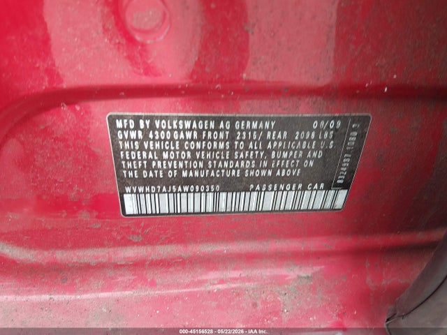 Продаж на аукціоні авто 2010 Volkswagen Gti 4-door, vin: WVWHD7AJ5AW090350, номер лоту: 45156528