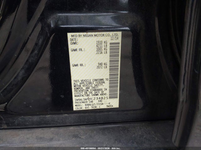 Продажа на аукционе авто 2015 Nissan Altima 2.5/2.5 S/2.5 Sl/2.5 Sv, vin: 1N4AL3AP2FC234825, номер лота: 45156584