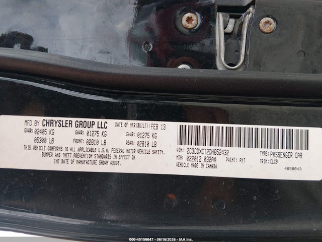 45156647 :رقم المزاد ، 2C3CDXCT2DH652432 vin ، 2013 Dodge Charger R/t Max مزاد بيع