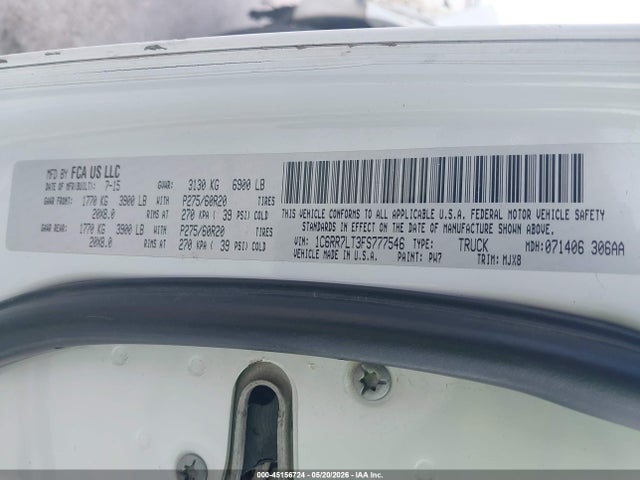 Aukcja sprzedaży 2015 Ram 1500, vin: 1C6RR7LT3FS777546, numer aukcji: 45156724