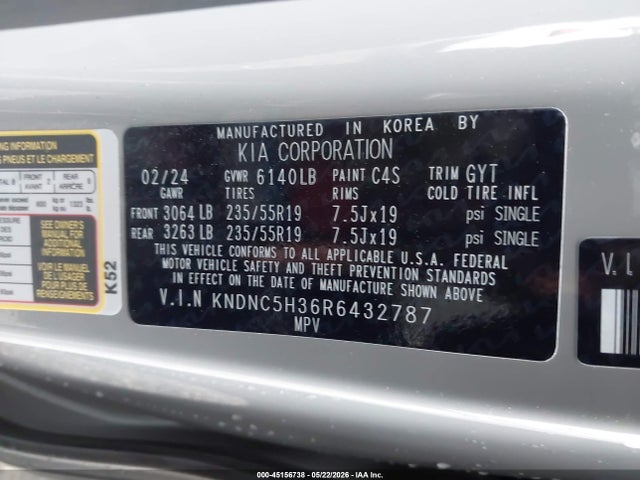 Продажа на аукционе авто 2024 Kia Carnival Mpv Ex, vin: KNDNC5H36R6432787, номер лота: 45156738