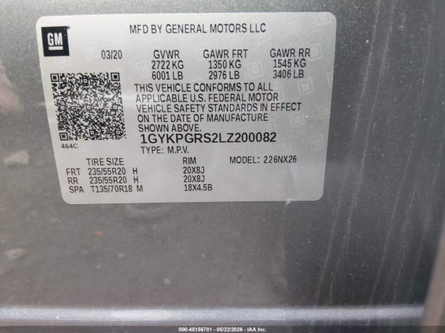 Продажа на аукционе авто 2020 Cadillac Xt6 Awd Sport, vin: 1GYKPGRS2LZ200082, номер лота: 45156781
