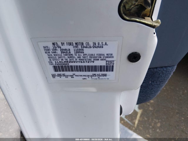 Aukcja sprzedaży 1997 Lincoln Town Car Signature, vin: 1LNLM82W0VY637279, numer aukcji: 45156905