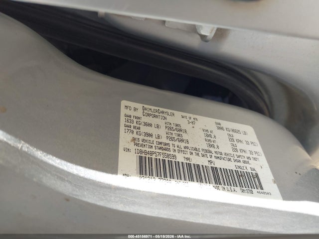 Продаж на аукціоні авто 2007 Dodge Durango Slt, vin: 1D8HB48P57F558599, номер лоту: 45156971