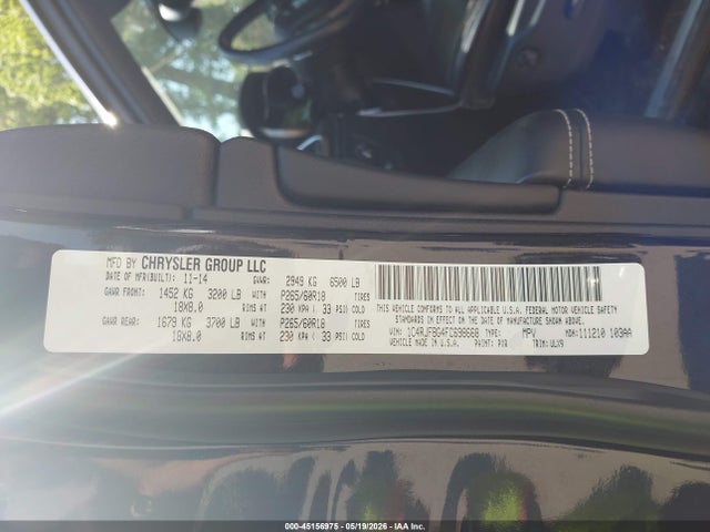 2015 Jeep Grand Cherokee Limited მანქანა იყიდება აუქციონზე, vin: 1C4RJFBG4FC698668, აუქციონის ნომერი: 45156975