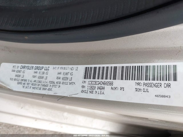 Aukcja sprzedaży 2013 Chrysler 200 Limited, vin: 1C3CCBCG4DN602566, numer aukcji: 45156999