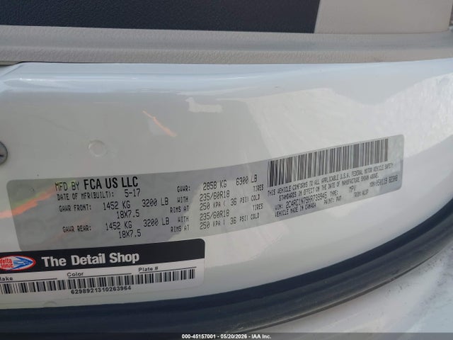 Aukcja sprzedaży 2017 Chrysler Pacifica Hybrid Platinum, vin: 2C4RC1N79HR739945, numer aukcji: 45157001