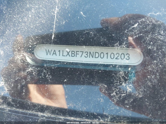 45157085 :رقم المزاد ، WA1LXBF73ND010203 vin ، 2022 Audi Q7 Premium Plus 55 Tfsi Quattro Tiptronic مزاد بيع