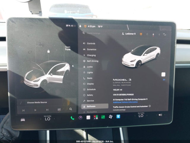 Продажа на аукционе авто 2020 Tesla Model 3 Long Range Dual Motor All-wheel Drive, vin: 5YJ3E1EB5LF619620, номер лота: 45157099