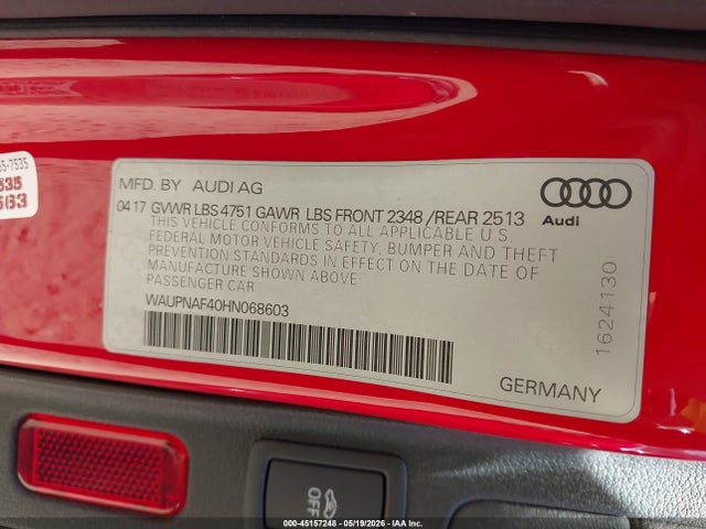 Продажа на аукционе авто 2017 Audi A4 2.0t Premium, vin: WAUPNAF40HN068603, номер лота: 45157248