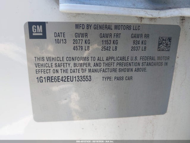 Chevrolet Volt 2014 1G1RE6E42EU133553 Image 9