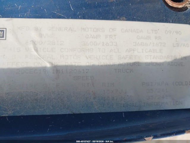Продажа на аукционе авто 1991 Chevrolet Gmt-400 C1500, vin: 2GCEC19K1M1120617, номер лота: 45157437