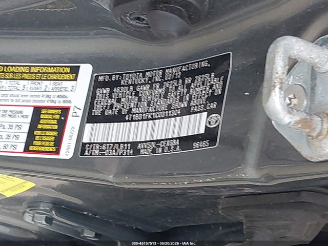 2012 Toyota Camry Hybrid Xle მანქანა იყიდება აუქციონზე, vin: 4T1BD1FK1CU011304, აუქციონის ნომერი: 45157513