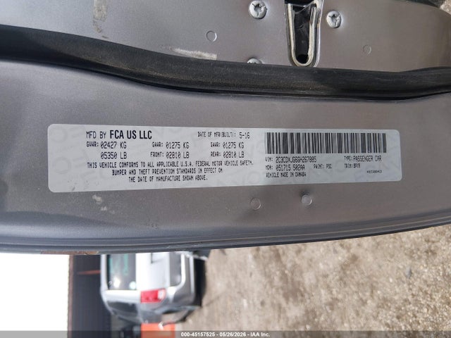 45157525 :رقم المزاد ، 2C3CDXJG6GH267885 vin ، 2016 Dodge Charger Sxt مزاد بيع