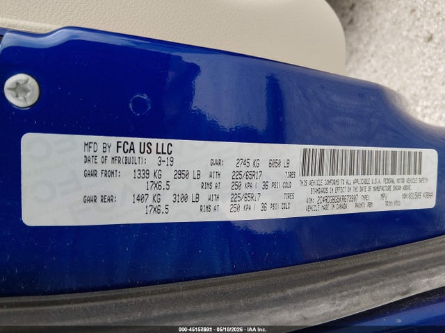Aukcja sprzedaży 2019 Dodge Grand Caravan Se, vin: 2C4RDGBG5KR673907, numer aukcji: 45157591