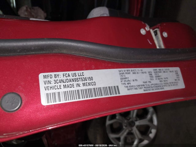 45157650 :رقم المزاد ، 3C4NJDAN9ST536150 vin ، 2025 Jeep Compass Sport 4x4 مزاد بيع