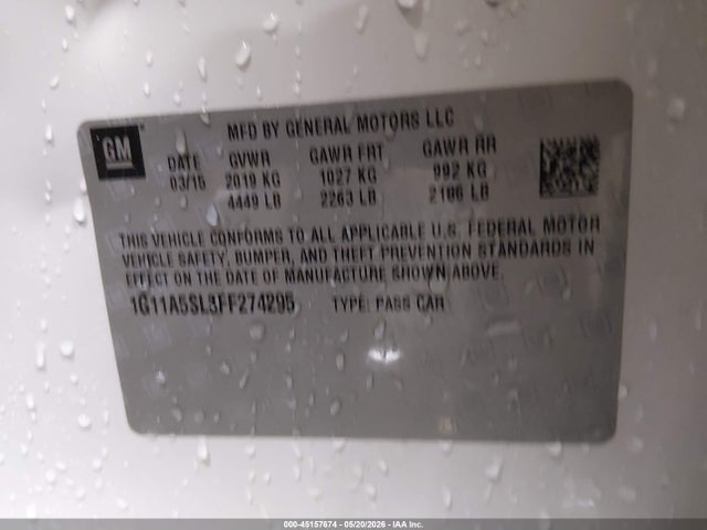 1G11A5SL3FF274295 Chevrolet Malibu 1fl